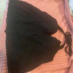 Black tankini top cacique crochet